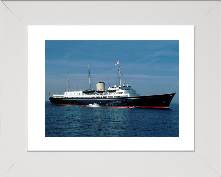 HMY Britannia Photo Print - Starboard View - Royal Navy - Royal Yacht Hampshire Prints 10 x 8 White Frame Yes