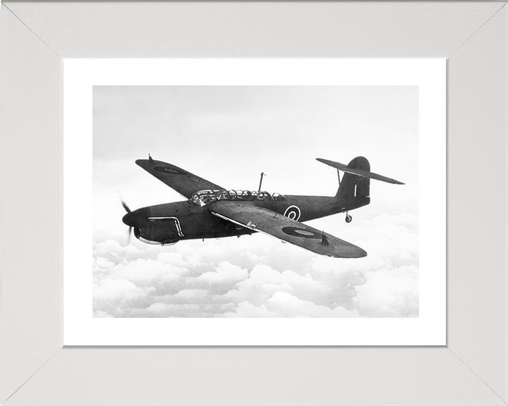 Fairey Barracuda I in flight Photo Print - Royal Navy Aircraft Posters, Prints, & Visual Artwork Hampshire Prints 10 x 8 White Frame Yes