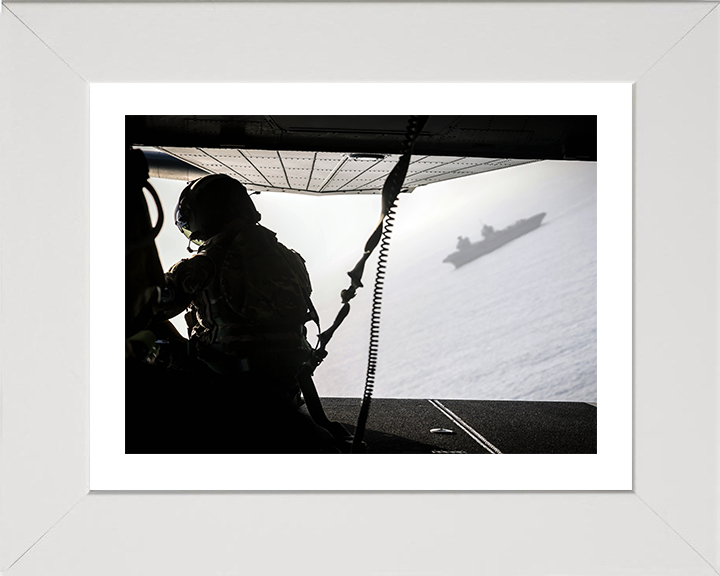 Merlin Mk4 Helicopter Aircrew Photo Print - Royal Navy Aircraft Hampshire Prints 10 x 8 White Frame Yes