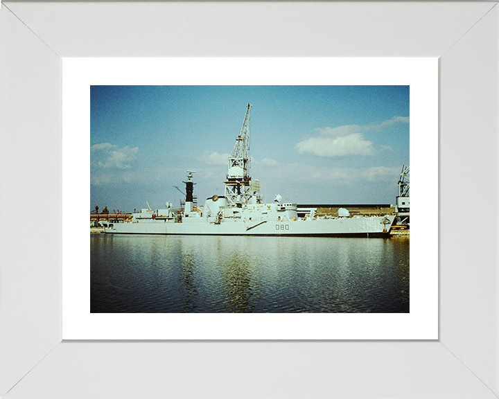 HMS Sheffield (D80) Photo Print - Portsmouth 1980 - Royal Navy Type 42 Destroyer Posters, Prints, & Visual Artwork Hampshire Prints 10 x 8 White Frame Yes