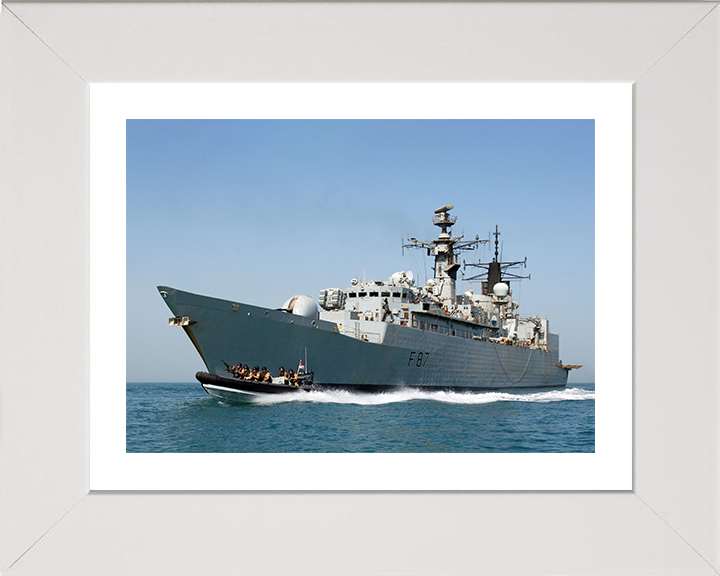 HMS Chatham (F87) Photo Print - Iraqi 2008 - Royal Navy Type 22 Frigate Posters, Prints, & Visual Artwork Hampshire Prints 10 x 8 White Frame Yes