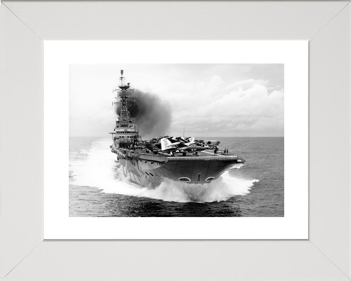 HMS Centaur (R06) Royal Navy Centaur Class Carrier Bow View Underway Photo Print Wall Art Decor Posters, Prints, & Visual Artwork Hampshire Prints 10 x 8 White Frame Yes