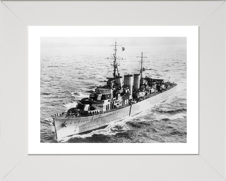 HMS Welshman Photo Print - At Sea 1942 - Royal Navy Abdiel Class Minelayer Posters, Prints, & Visual Artwork Hampshire Prints 10 x 8 White Frame Yes