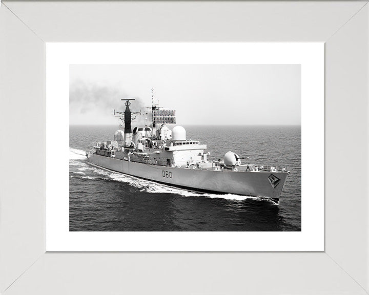 HMS Sheffield (D80) Photo Print - At Sea - Royal Navy Type 42 Destroyer Hampshire Prints 10 x 8 White Frame Yes