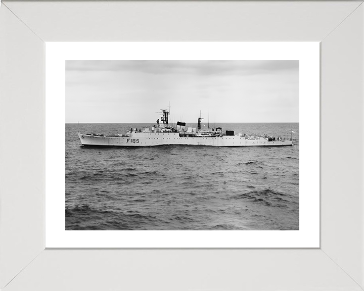 HMS Relentless (F185) Photo Print - At Sea 1950 - Royal Navy Type 15 Frigate Hampshire Prints 10 x 8 White Frame Yes