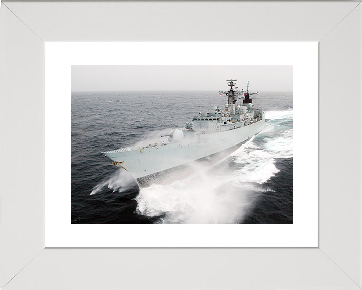 HMS Chatham (F87) Royal Navy Type 22 Frigate At Sea Photo Print Wall Art Decor Posters, Prints, & Visual Artwork Hampshire Prints 10 x 8 White Frame Yes