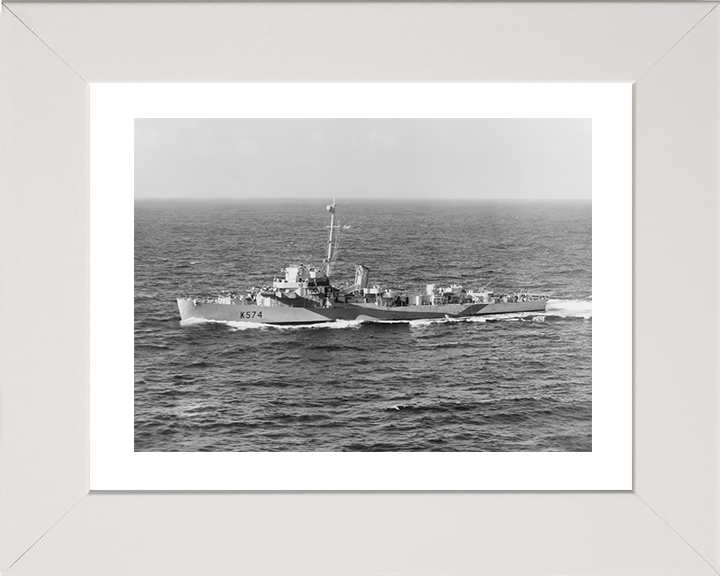 HMS Thornborough (K574) Photo Print - At Sea - Royal Navy Captain Class Frigate Hampshire Prints 10 x 8 White Frame Yes