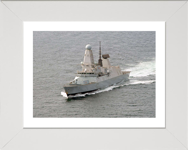 HMS Diamond (D34) Photo Print - Arabian Sea - Royal Navy Type 45 Destroyer Hampshire Prints 10 x 8 White Frame Yes