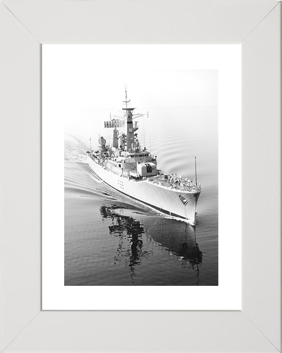 HMS Argonaut (F56) Royal Navy Leander Class Frigate On Calm Sea Photo Print Wall Art Decor Posters, Prints, & Visual Artwork Hampshire Prints 10 x 8 White Frame Yes