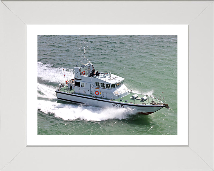 HMS Biter (P270) Photo Print - Starboard View 2017 - Royal Navy Archer Class P2000 Patrol Vessel Posters, Prints, & Visual Artwork Hampshire Prints 10 x 8 White Frame Yes