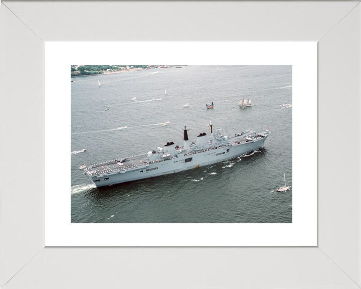 HMS Ark Royal (R07) Royal Navy Invincible Class Aircraft Carrier New York Harbor Photo Print Wall Art Decor Posters, Prints, & Visual Artwork Hampshire Prints 10 x 8 White Frame Yes
