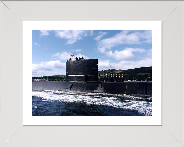 HMS Tireless (S88) Photo Print - On the Clyde 1994 - Royal Navy Trafalgar Class Submarine Hampshire Prints 10 x 8 White Frame Yes