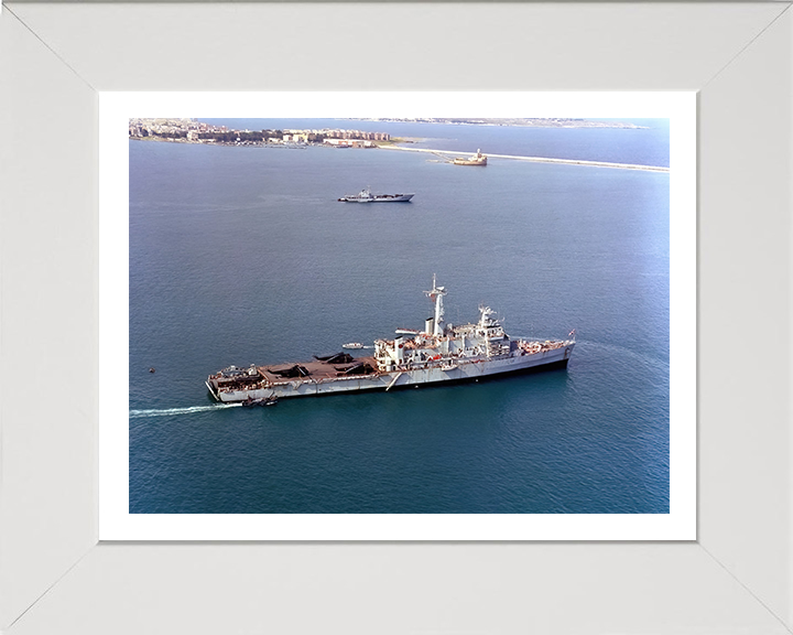 HMS Intrepid (L11) Photo Print - Starboard View - Royal Navy Fearless Class Amphibious Ship Hampshire Prints 10 x 8 White Frame Yes