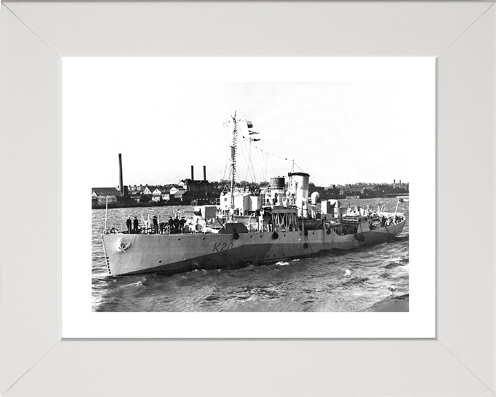 HMS Starwort (K20) Photo Print - At Sea 1942 - Royal Navy Flower Class Corvette Posters, Prints, & Visual Artwork Hampshire Prints 10 x 8 White Frame Yes