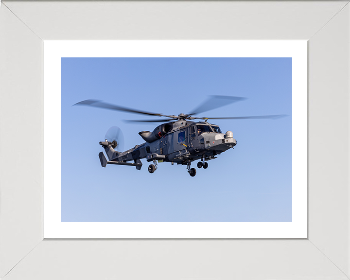 Army Air Corps Wildcat helicopter in flight Photo Print - British Army Hampshire Prints 10 x 8 White Frame Yes