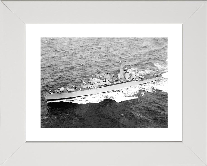 HMS Bristol (D23) Royal Navy Type 82 Destroyer From the Air Photo Print Wall Art Decor Posters, Prints, & Visual Artwork Hampshire Prints 10 x 8 White Frame Yes