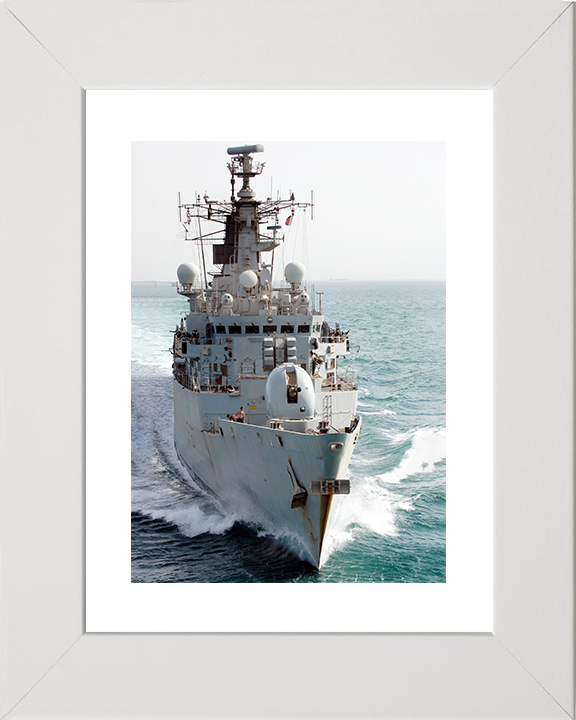 HMS Chatham (F87) Royal Navy Type 22 Frigate Bow View Portrait Photo Print Wall Art Decor Posters, Prints, & Visual Artwork Hampshire Prints 10 x 8 White Frame Yes
