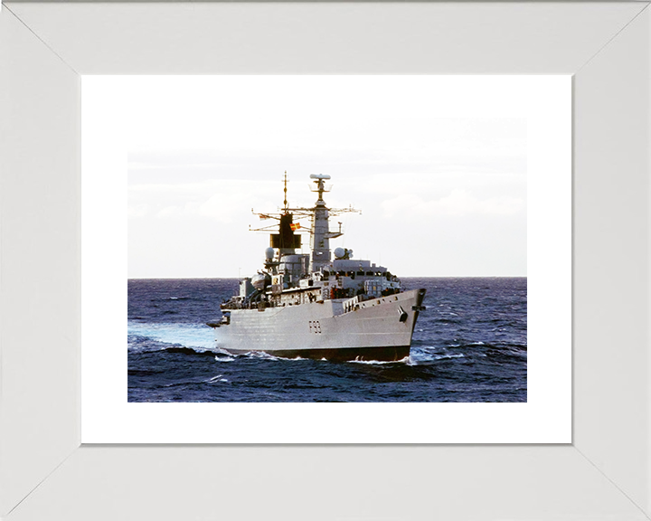 HMS Beaver (F93) Royal Navy Type 22 Frigate Starboard Bow View Photo Print Wall Art Decor Posters, Prints, & Visual Artwork Hampshire Prints 10 x 8 White Frame Yes