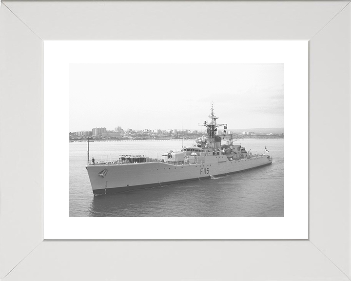 HMS Berwick (F115) Royal Navy Rothesay Class Frigate High Port Bow View Photo Print Wall Art Decor Posters, Prints, & Visual Artwork Hampshire Prints 10 x 8 White Frame Yes