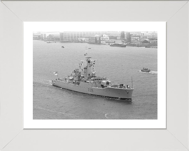 HMS Plymouth (F126) Photo Print - Amsterdam 1974 - Royal Navy Rothesay Class Frigate Hampshire Prints 10 x 8 White Frame Yes