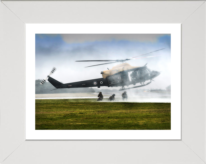 RAF Twin Engined Griffin Helicopter Photo Print - Royal Air Force Aircraft Hampshire Prints 10 x 8 White Frame Yes