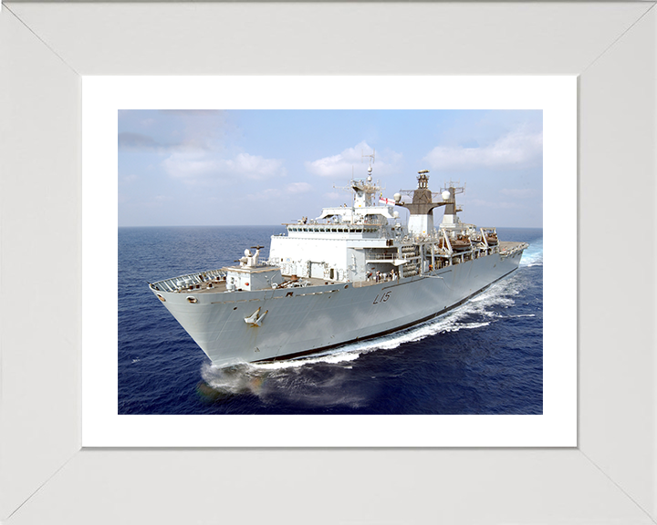 HMS Bulwark (L15) Photo Print - Operation Highbrow 2006 - Royal Navy Albion Class Amphibious Ship Hampshire Prints 10 x 8 White Frame Yes