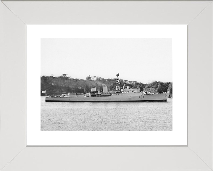 HMS Ashanti (F117) Photo Print - Plymouth Sound 1961 - Royal Navy Tribal Class Frigate Posters, Prints, & Visual Artwork Hampshire Prints 10 x 8 White Frame Yes