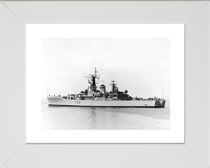 HMS Dido (F104) Royal Navy Leander Class Frigate Low Port Side View Photo Print Wall Art Decor Posters, Prints, & Visual Artwork Hampshire Prints 10 x 8 White Frame Yes