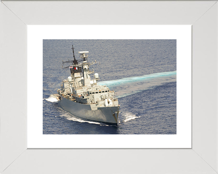 HMS Cumberland (F85) Royal Navy Type 22 Frigate Turning To Port Photo Print Wall Art Decor Posters, Prints, & Visual Artwork Hampshire Prints 10 x 8 White Frame Yes