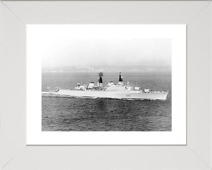 HMS Antrim (D18) Royal Navy County Class Destroyer Underway Photo Print Wall Art Decor Posters, Prints, & Visual Artwork Hampshire Prints 10 x 8 White Frame Yes