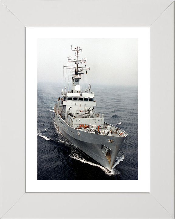 HMS Leeds Castle (P258) Photo Print - At sea 2002 - Royal Navy Castle Class Patrol Vessel (Copy) Hampshire Prints 10 x 8 White Frame Yes