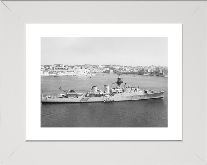 HMS Ashanti (F117) Royal Navy Tribal Class Frigate Valletta Malta Photo Print Wall Art Decor Posters, Prints, & Visual Artwork Hampshire Prints 10 x 8 White Frame Yes