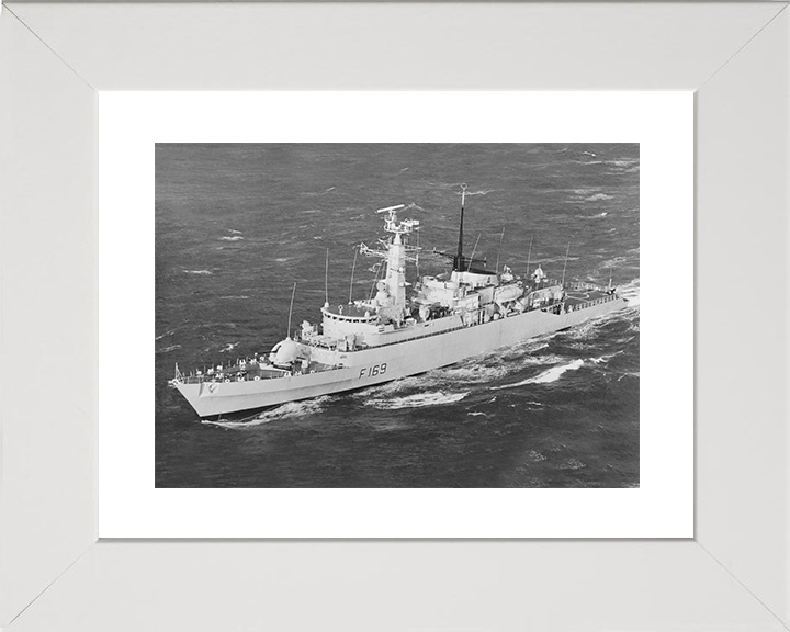 HMS Amazon (F169) Royal Navy Type 21 Frigate Black and White Photo Print Wall Art Decor Posters, Prints, & Visual Artwork Hampshire Prints 10 x 8 White Frame Yes