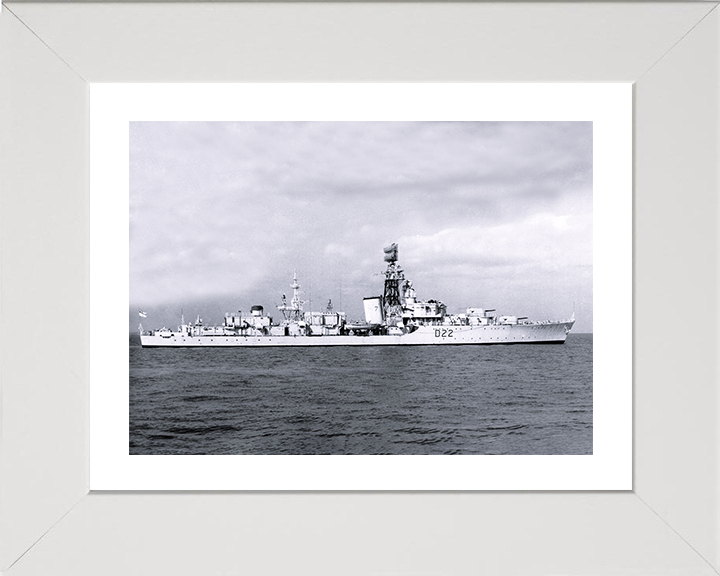 HMS Aisne (D22) Photo Print - Starboard View - Royal Navy Battle Class Destroyer Posters, Prints, & Visual Artwork Hampshire Prints 10 x 8 White Frame Yes