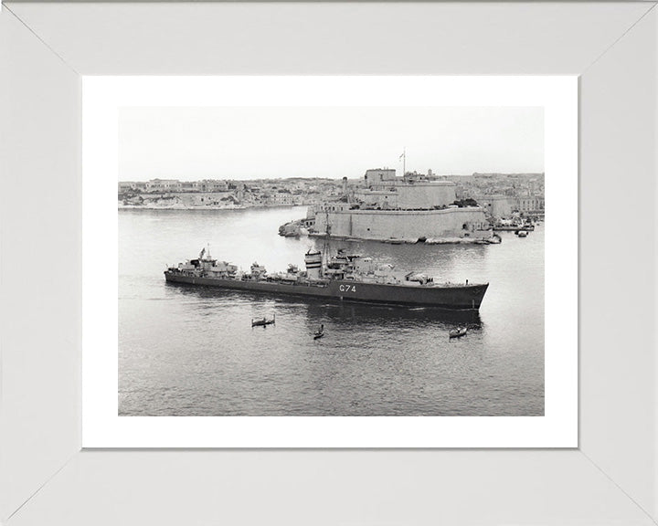 HMS Legion (G74) Photo Print - Valletta Malta - Royal Navy A Class Destroyer Hampshire Prints 10 x 8 White Frame Yes