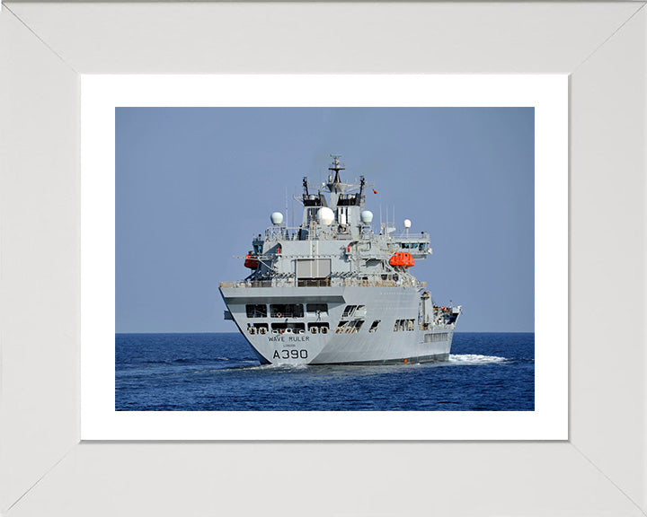 RFA Wave Ruler (A390) Photo Print - Stern View - Royal Fleet Auxiliary Wave Class Fleet Tanker Hampshire Prints 10 x 8 White Frame Yes