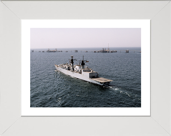 HMS Chatham (F87) Royal Navy Type 22 Frigate Northern Arabian Gulf 2003 Photo Print Wall Art Decor Posters, Prints, & Visual Artwork Hampshire Prints 10 x 8 White Frame Yes