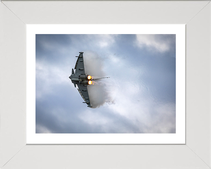 RAF Typhoon in flight Photo Print - Royal Air Force Aircraft Hampshire Prints 10 x 8 White Frame Yes