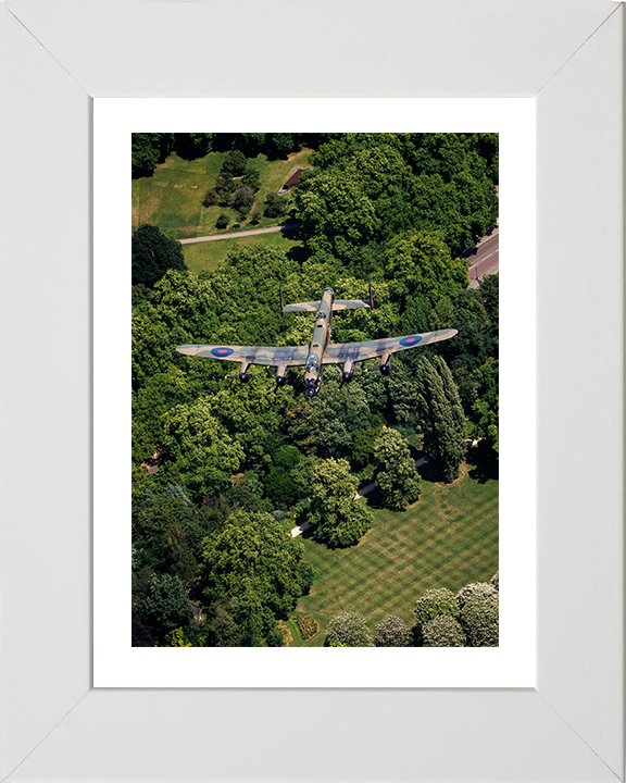 RAF Lancaster Over Buckingham Palace Photo Print - Royal Air Force Aircraft Hampshire Prints 10 x 8 White Frame Yes
