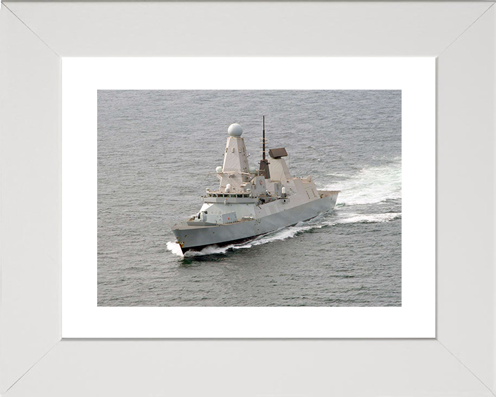 HMS Diamond (D34) Royal Navy Type 45 Destroyer Arabian Sea Photo Print Wall Art Decor Posters, Prints, & Visual Artwork Hampshire Prints 10 x 8 White Frame Yes