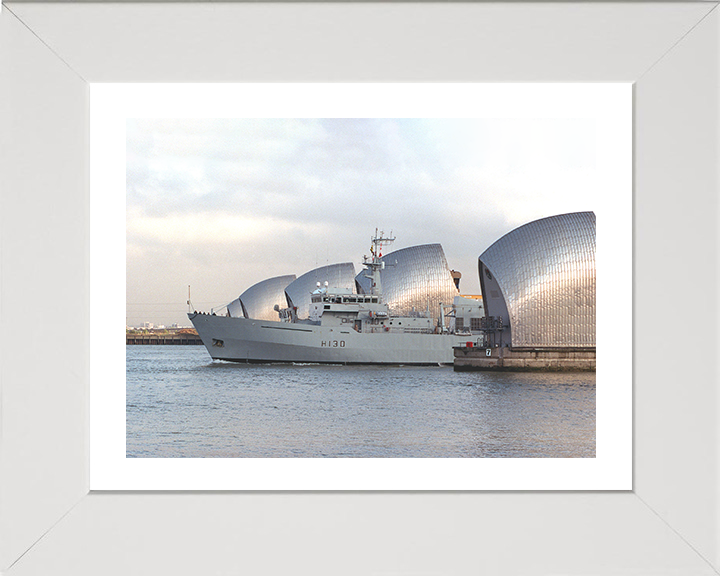 HMS Roebuck (H130) Photo Print - Thames Barrier - Royal Navy Coastal Survey Vessel