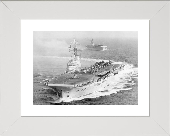 HMS Centaur (R06) Royal Navy Centaur Class Carrier Port Bow View Photo Print Wall Art Decor Posters, Prints, & Visual Artwork Hampshire Prints 10 x 8 White Frame Yes