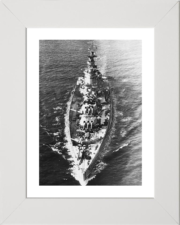 HMS Nelson (28) Photo Print - at sea - Royal Navy Nelson Class Battleship Hampshire Prints 10 x 8 White Frame Yes