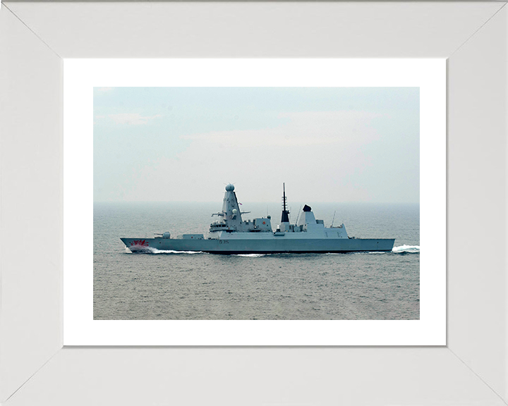 HMS Dragon (D35) Photo Print - At Sea 2018 - Royal Navy Type 45 Destroyer Hampshire Prints 10 x 8 White Frame Yes