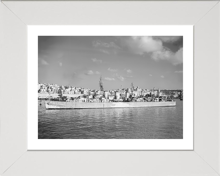 HMS Welshman Photo Print - Valletta 1942 - Royal Navy Abdiel Class Minelayer Posters, Prints, & Visual Artwork Hampshire Prints 10 x 8 White Frame Yes