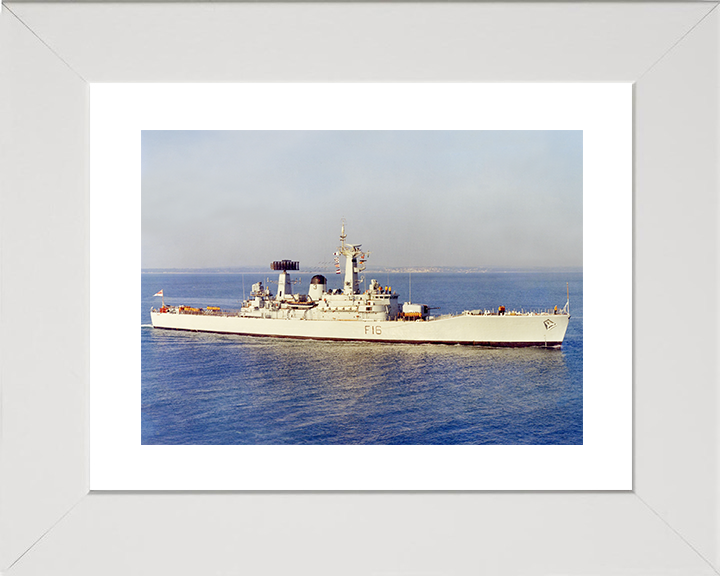 HMS Diomede (F16) Royal Navy Leander Class Frigate Entering Portsmouth Photo Print Wall Art Decor Posters, Prints, & Visual Artwork Hampshire Prints 10 x 8 White Frame Yes