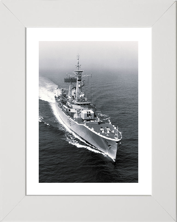 HMS Charybdis (F75) Photo Print - At sea 1976 - Royal Navy Leander Class Frigate Hampshire Prints 10 x 8 White Frame Yes