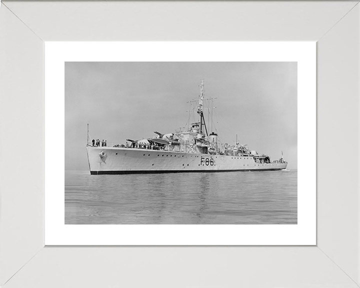 HMS Pelican (F86) Photo Print - At Sea 1954 - Royal Navy Egret Class Sloop Posters, Prints, & Visual Artwork Hampshire Prints 10 x 8 White Frame Yes