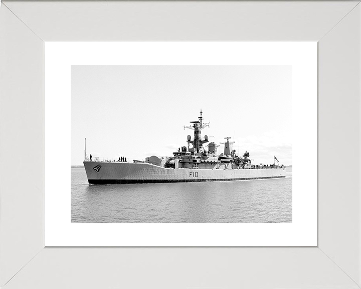 HMS Aurora (F10) Royal Navy Leander Class Frigate Entering Harbour Photo Print Wall Art Decor Posters, Prints, & Visual Artwork Hampshire Prints 10 x 8 White Frame Yes