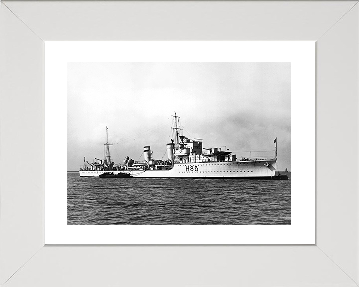 HMS Grenade (H86) Photo Print - At Sea 1936 - Royal Navy G Class Destroyer Posters, Prints, & Visual Artwork Hampshire Prints 10 x 8 White Frame Yes